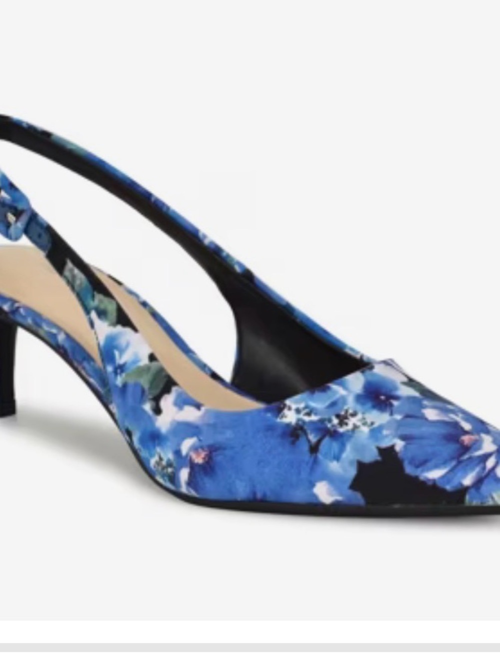 Blue Floral Slingback Pumps Nine West Yazza Pumps